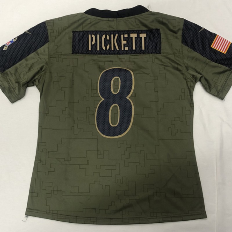 Women Pittsburgh Steelers 8 Kenny Pickett Olive 2021 Salute To Service